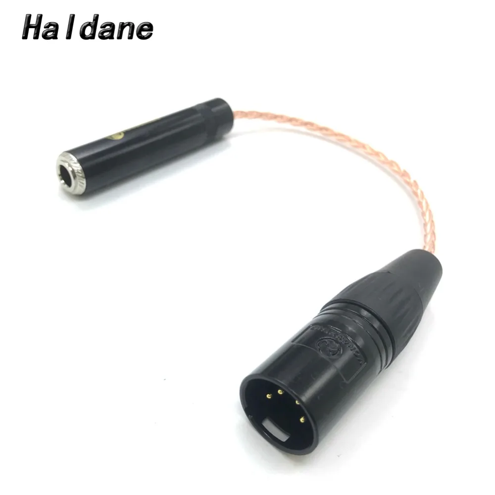 

Free Shipping Haldane 10CM 8 cores Single Crystal Copper 4-Pin XLR Male Balanced to 6.35mm 1/4 Female Audio Adapter Cable
