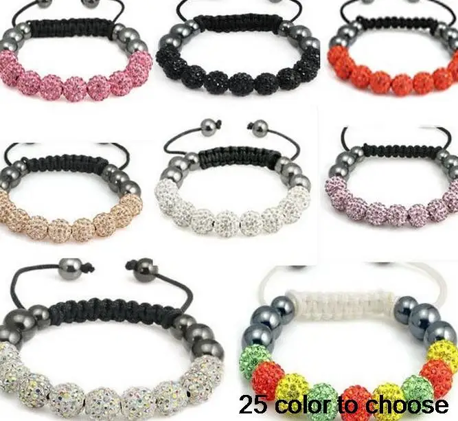 

hot! Colors Availablemicro pave CZ Disco Ball Beads mix white Bracelet fashion Gift for wedding crystal