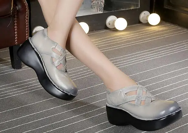 Женская обувь на высоком каблуке; обувь для отдыха; модная дышащая Летняя женская обувь из водонепроницаемой кожи на высоком каблуке; удобные женские туфли-лодочки