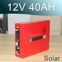 12V Перезаряжаемые солнечные батареи лития-ионный аккумулятор 12V 40ah батареи литий-полимерный аккумулятор с USB ручка дисплей напряжения