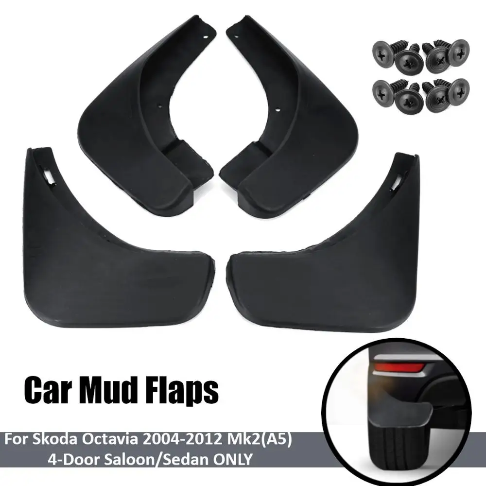 1set Car Front Rear Fender Flares for Skoda Octavia A5 2004-2012 Sedan Splash Guards Mud Flaps Auto Mudguards Mudflap | Автомобили и