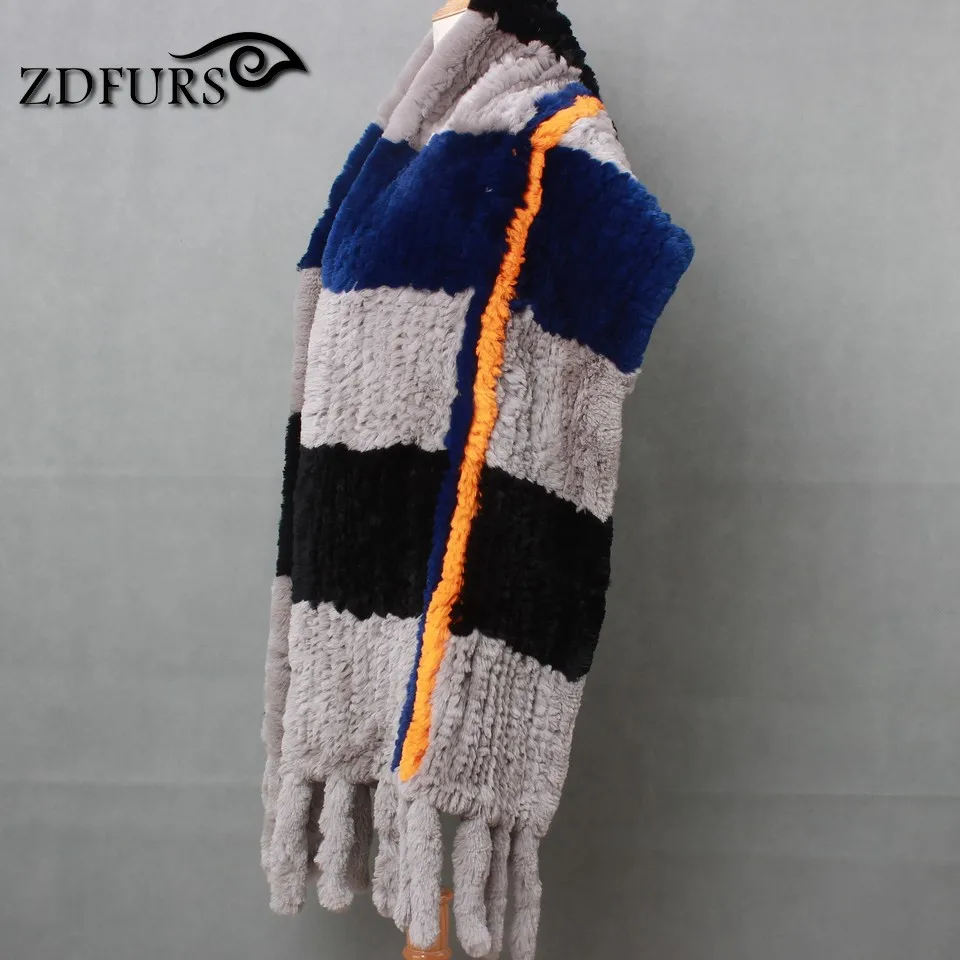 ZDFURS* Европейский Хит, большой цвет, осень и зима, цветной воротник, комбинированный цвет, теплая шаль, импортные шарфы с кроликом, женский специальный