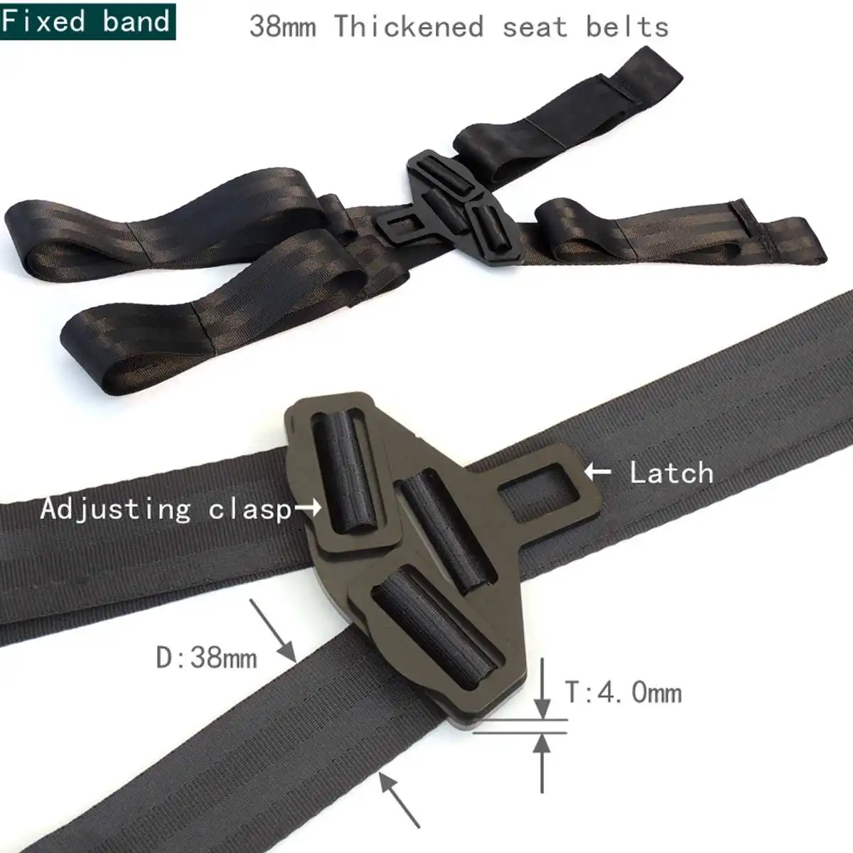 Car ISOFIX Latc h Seatbelt Interface Bracket with Fixed Band Connector Thicken Steel Car Seat Bracket for Child Safety Seat