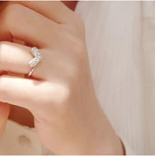 nz27 wholesale Factory price! New style Fashion shiny love rhinestone adjustable ring jewelry for women,free shipping