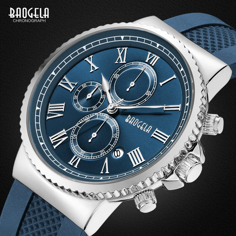 

BAOGELA 2019 Men's Fashion Sport Watches Men Quartz Analog Date Clock Man Silicone Military Waterproof Watch Relogio Masculino