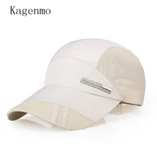 Kagenmo Горячая быстросохнущая бейсбольная Кепка унисекс тонкая ткань сетчатые бейсболки воздухопроницаемая впитывающая шапка впитывает пот Мужской Женский козырек