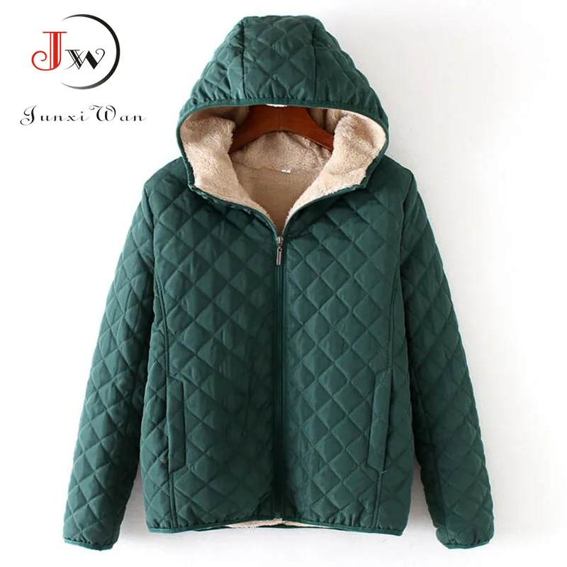 Autumn Winter Women Parkas basic jackets coat Female velvet lamb hooded Coats Cotton Winter Jacket Womens Outwear Plus Size