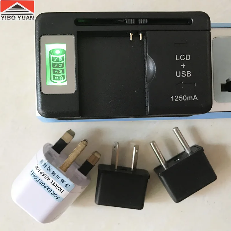 

Mobile Universal Battery Charger LCD Indicator Screen For Cell Phones USB-Port Convenient Interchanging For Spare Batteries
