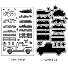 

AZSG Village Amorous Feelings Style Cutting Dies Clear Stamps for DIY Scrapbooking/photo Album Decorative Craft Silicone Chapte