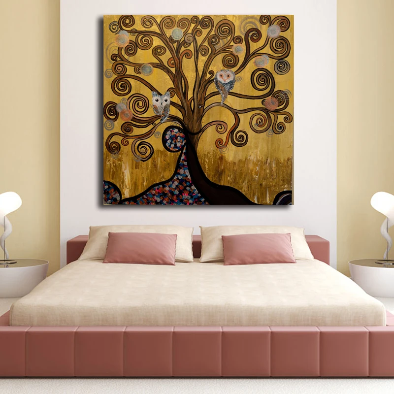 

Klimtes Trees of Life Canvas Painting Universe Abstract Wall Art Picture Oil Print Living Room Bedroom Home Decor Artwork