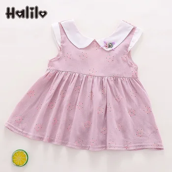 

Halilo 2019 Summer Baby Dresses Collar Floral Baby Girl Party Dress My First Birthday Clothes Kids Costumes Cute Infant Dresses