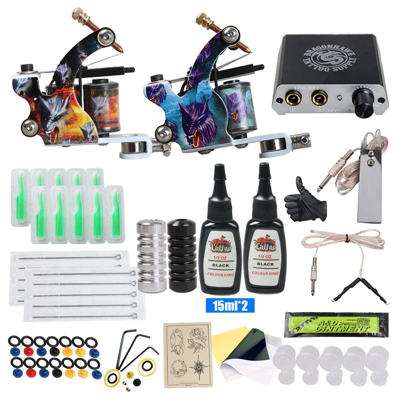 Beginner Tattoo Kit Mini Tattoo Power Supply Tattoo Machine Set Grips