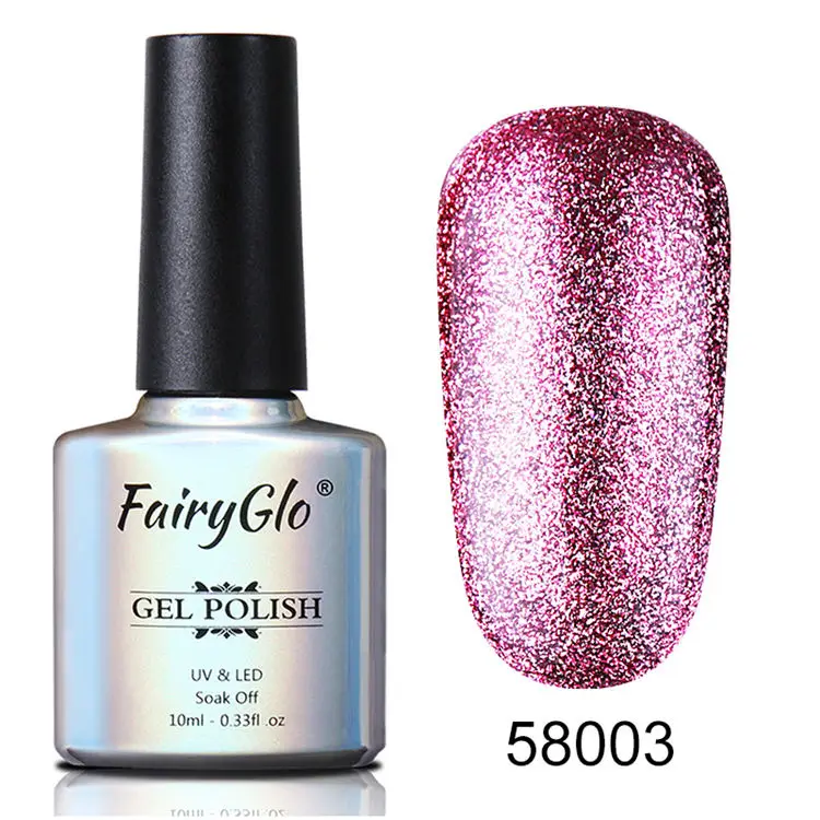 FairyGlo 10 мл Блеск УФ-гель для ногтей Platinum лак замачиваемый Супер Блеск Мерцающий Гель-лак для маникюра DIY ногтей художественный Гель-лак для ногтей - Цвет: 58003