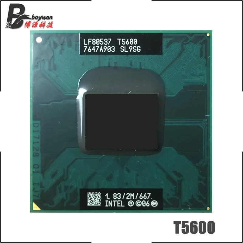

Intel Core 2 Duo Mobile T5600 SL9U3 SL9SG 1.8 GHz Dual-Core Dual-Thread CPU Processor 2M 34W Socket M / mPGA478MT