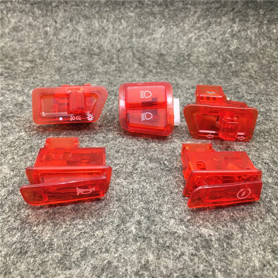 Yecnecty 5PC/Lot Motorcycle Switches 2 Colors Scooter Moped Headlight Turn Signal Horn Dimmer Buttons For GY6 50cc 125cc 150cc | Автомобили