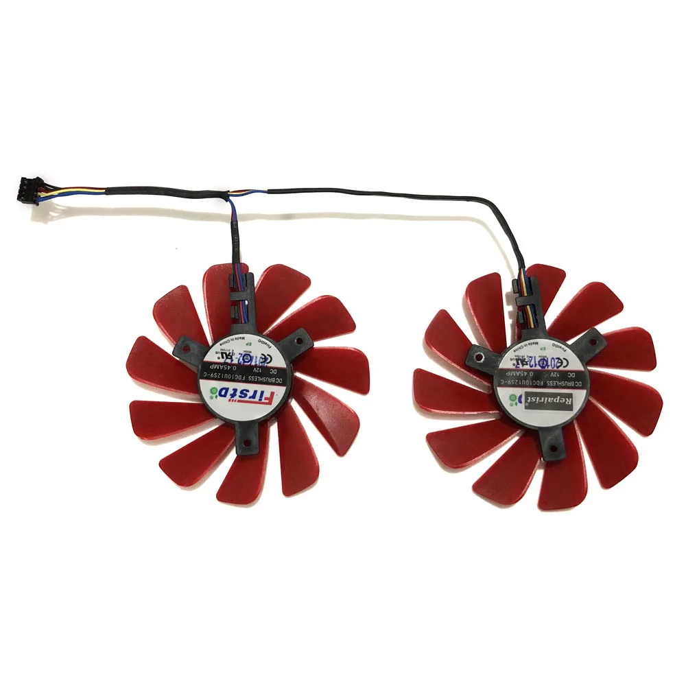 2pcs/set FDC10U12S9-C XFX RX480 RX570 GPU VGA Cooler Fan For HIS RX 570 RX470 Video Graphics Card Cooling As Replacment