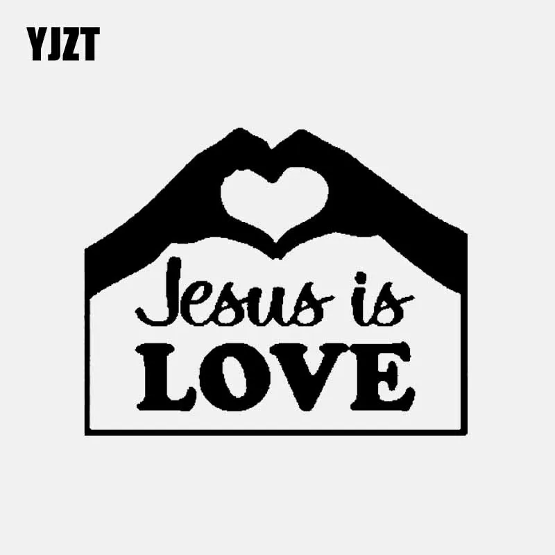 YJZT 14.3CM*11.7CM Jesus is LOVE Vinyl Decal Car Sticker Faith Christian Bible Black/Silver C3-1298 | Автомобили и мотоциклы