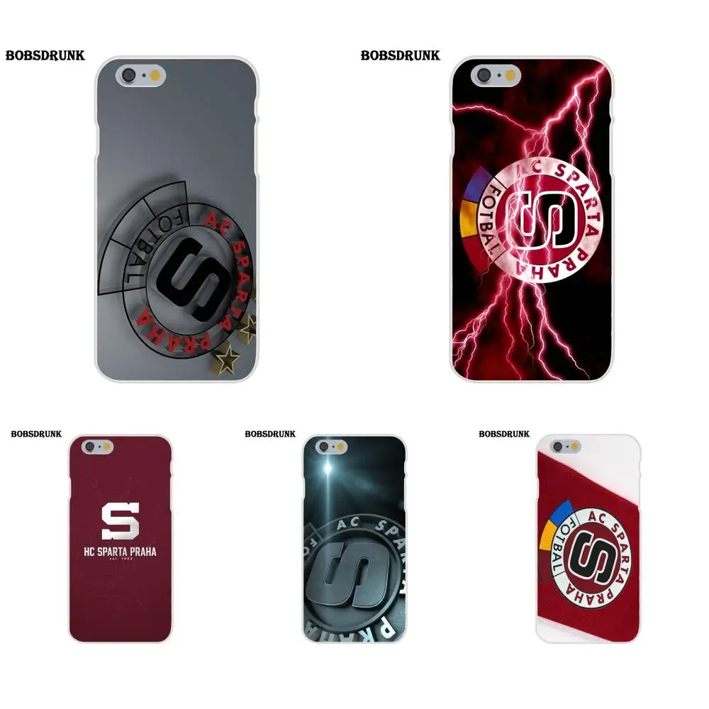 

EJGROUP Soft TPU Art Cover Case For Apple iPhone 4 4S 5 5C SE 6 6S 7 8 Plus X Sparta Prague With Wood Football Logo