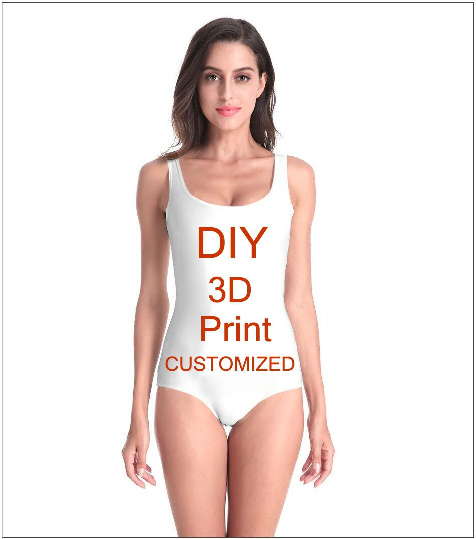 Купальник сексуальный индивидуальный 3D принт DIY дизайн боди женский купальный костюм ваш как фото или логотип Белый Топ Футболки женские модал