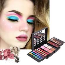 74/78 цветов Палитра набор для макияжа водостойкий макияж для глаз/лица/губ матовые тени для век помада консилер пудра Румяна Косметика набор 3828