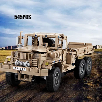 

technics military Troop carrier building block ww2 2.4Ghz Transport truck rc bricks radio remote control toys collection