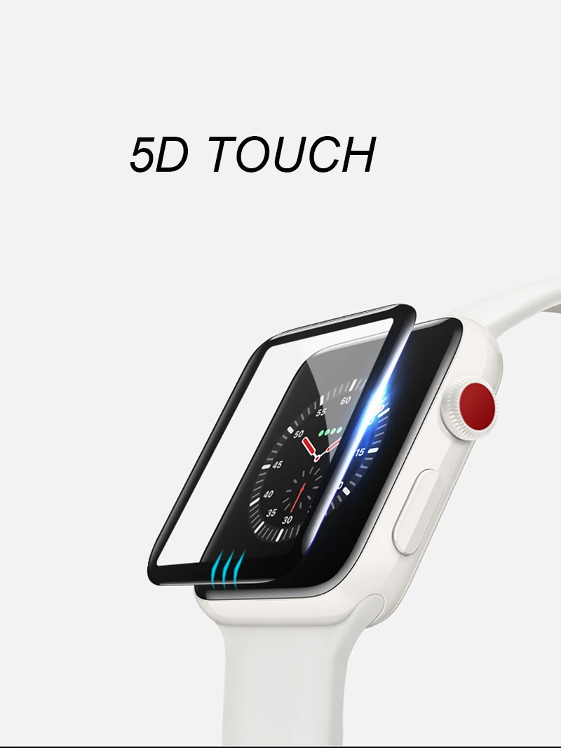 Suntaiho 5D полное покрытие стеклянная пленка для Apple Watch 42 38 мм серия 3 2 1 полная гелевая защита экрана титановый сплав fram для i Watch