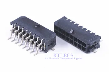 

5 pcs Micro-Fit 3.0 Connector Sockets 2x8 Pin 16 Circuits Male Header Surface Mount Right Angle Re-flow Solder SMT PCB
