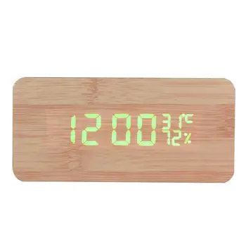 

Desktop Wood Living Room Electronic Multifunction LED Display Desk Alarm Clock Student Electronic Clock Kids Bedroom Alarm Clock