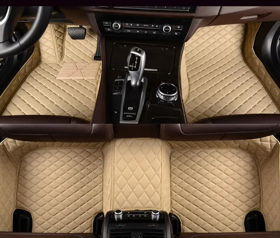 Автомобильный коврик, ковер, напольные коврики, кожаные аксессуары для Arteon golf 4 6 7 golf mk4 mk5 mk7 golf 7 - Название цвета: beige