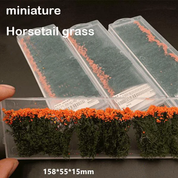 Миниатюрный конский хвост трава DIY производство Поезд песок стол здание миниатюрная сцена