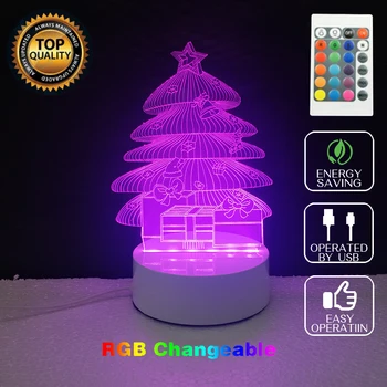 

Christmas Gift House 3D Glow LED Lighting Toys Night Light with 7 Colors Changing Xmas Lamp with Remote Control