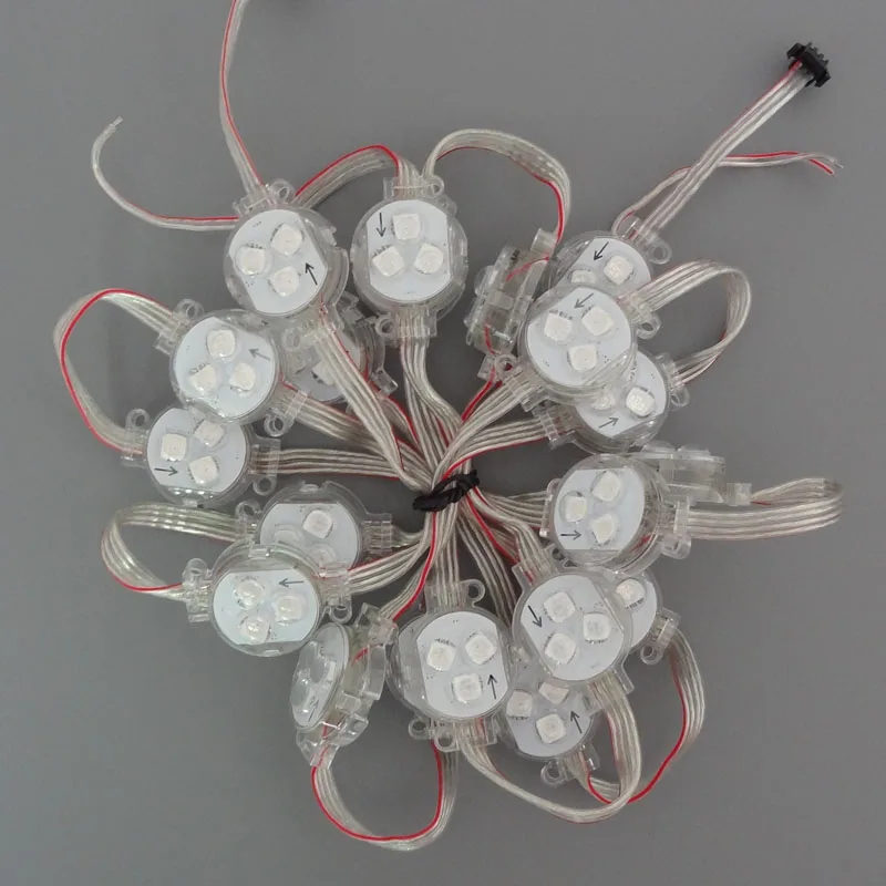 DC12V WS2811 IC диаметр 30 мм IP68 адресуемый 0 72 Вт (3 светодиода) RGB полный цвет прозрачная