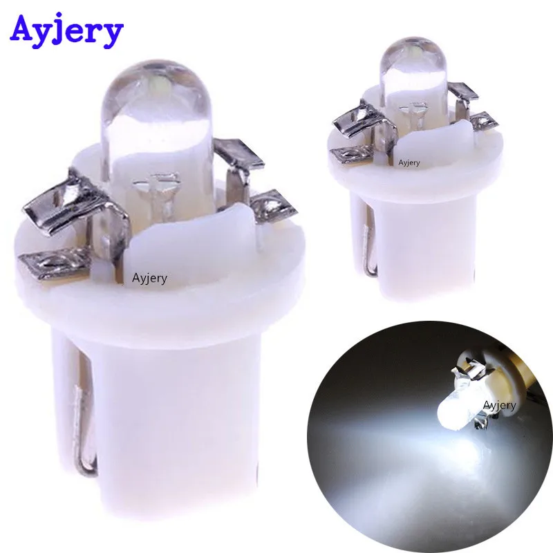 AYJERY 20 шт. b8.5 led T5 1 SMD Светодиодная основа с клиновидным цоколем 12 В Автомобильная