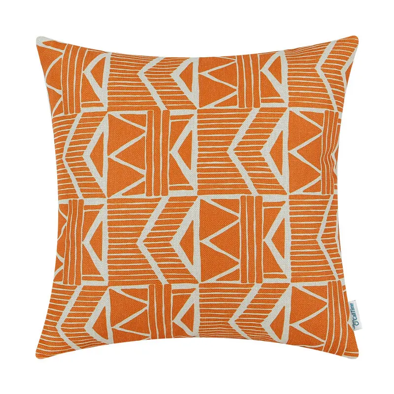

CaliTime Orange Decorative Pillow Shell Cushion Cover Home Sofa Car Geometric 18" X 18"(45cm X 45cm)