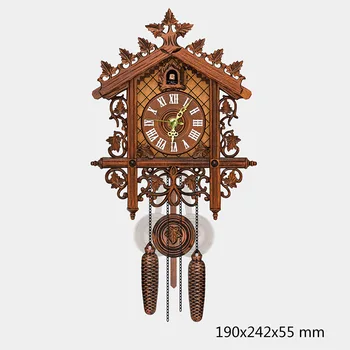 

Cuckoo Wall Clock Vintage Art Swing Hanging Handcraft for Home Restaurant Living Room J2Y