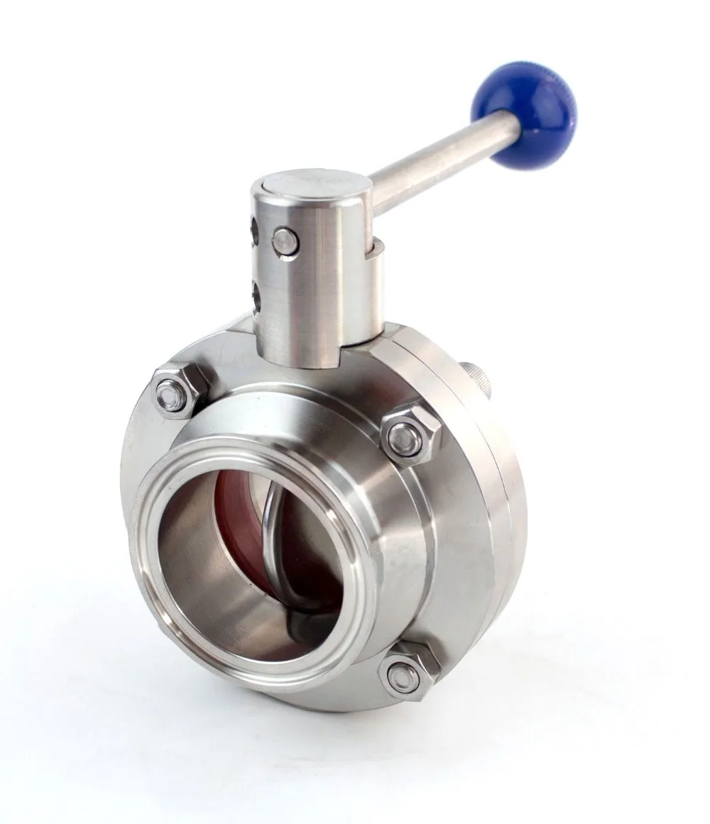 3/4 ''-2'' санитарный клапан-бабочка Tri-Clamp силиконовый уплотнительный ручной клапан пневматический клапан из нержавеющей стали 304 с выдвижной ручкой