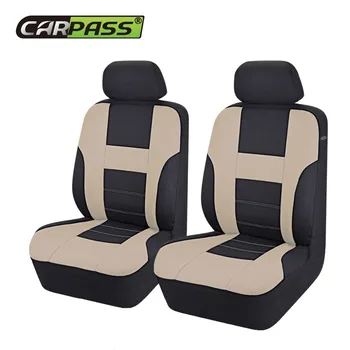 

Car-pass Universal 2 Front Auto Car Seat Cover Beige For Volkswagen Toyota Mazda Lada kalina granta Car Protector Accessories