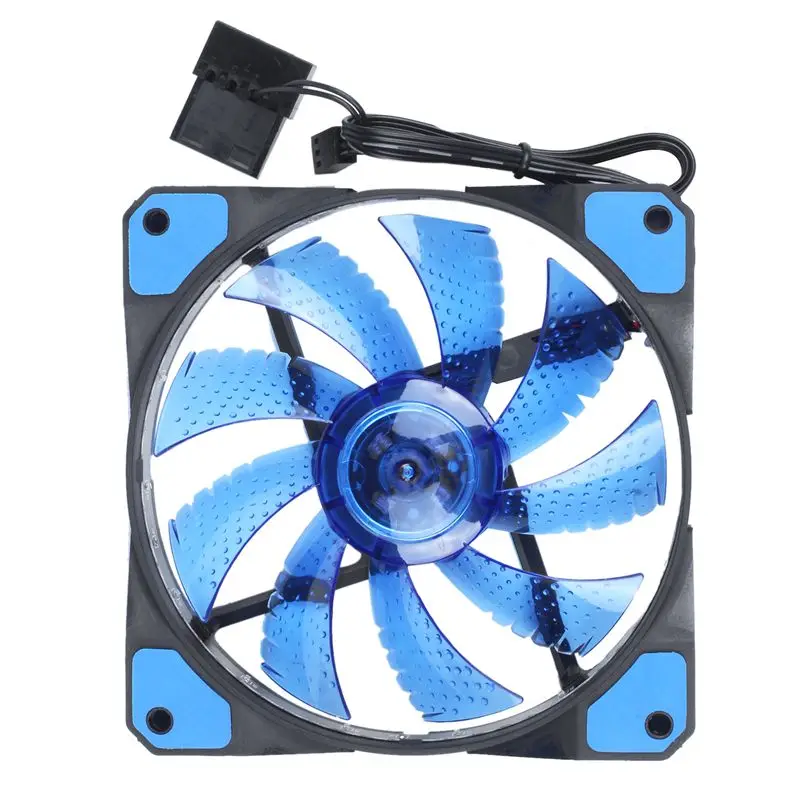 

15 Lights LED PC Computer Chassis Fan Case Heatsink Cooler Cooling Fan DC 12V 4P 120*120*25mm