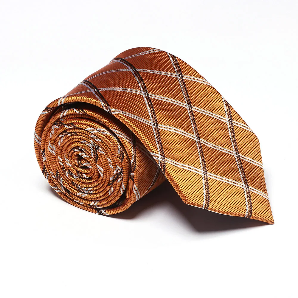 

Fashion Men's Business Necktie Lattice Pattern Gray White Striped Men's Tie Casual Plaid Business Simple Fine Tie Accessory