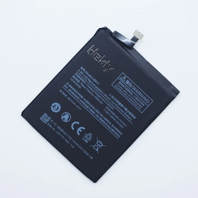 Hekiy 2019 новый оригинальный настоящий аккумулятор BN31 3000/3080 мАч с клейкой наклейкой