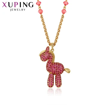 

Xuping Glittering Lovely Necklace New Design Exquisite Sika Deer Long Necklace Synthetic CZ Jewelry Graduation Gift 43302
