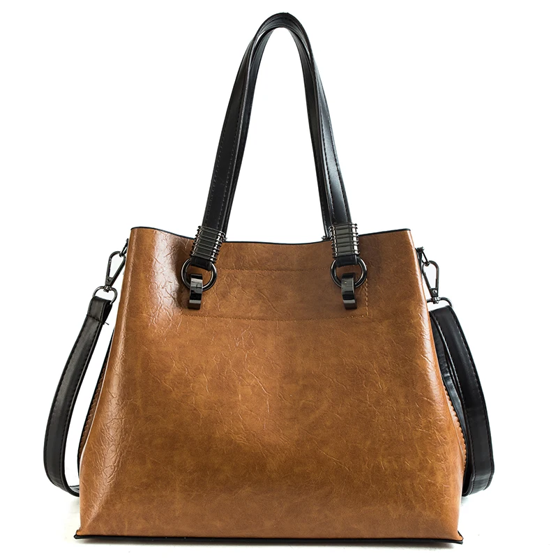 

LEFTSIDE Fashion 2018 PU Leather Shoulder Bag Ladies Autumn Handbags Famous Brands Women Simple Tote Bag Lady Retro Hand Bag