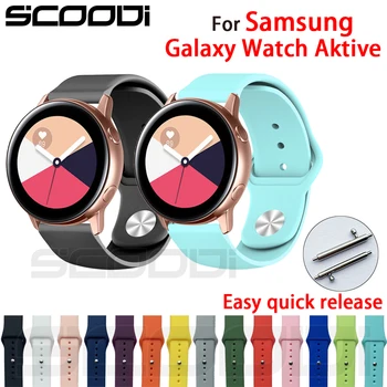 

20mm Silicone Soft Strap for Samsung Galaxy Watch Aktive Smart Watch Wearable Wrist Bracelet aktive Gear S2 Sport Watchband