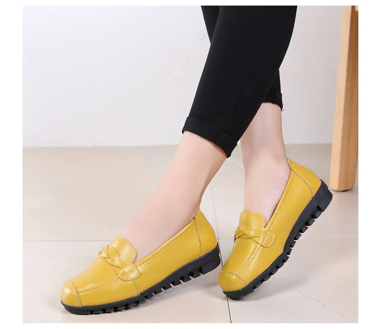 AH 2669-2019 Spring Autumn Women Flat Shoes Genuine Leather Woman Shoe-19