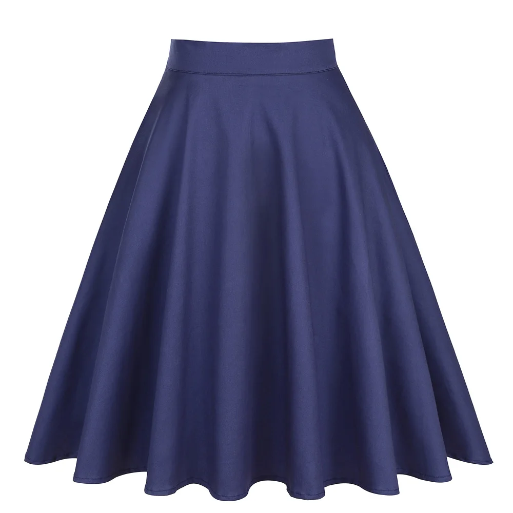 50s винтажные большие юбки для свинга однотонные трапециевидные Хепберн высокая