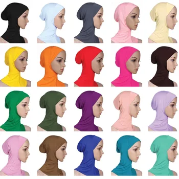 

New Arrival Modal Full Cover Inner Muslim Cotton Tuban Cap Islamic Head Wear Hat Underscarf Women Muslims Hat HM201