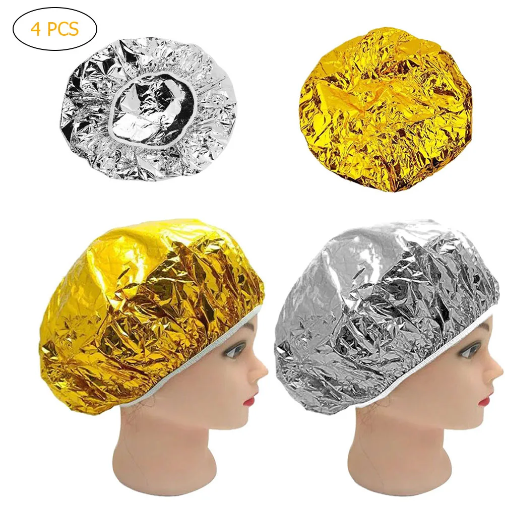 4 шт алюминиевой фольги крышки водонепроницаемые спа-салонные шапочки для душа одноразовые домашние шляпы Уход за волосами протектор