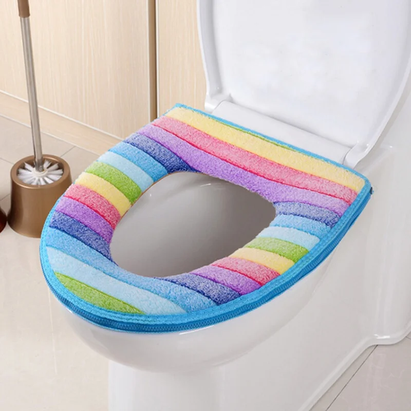New Winter Toilet Seat Warmer Coral fleece Thicken Carpet Toilet Seat Cover Soft Comfortable