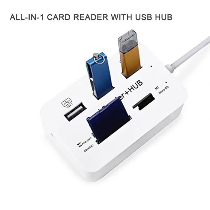 Все в одном USB 2.0 хаб 3 Порты с USB Card Reader HUB 2.0 480 Мбит/с комбо для MS/ m2/SD/MMC/TF для портативных ПК em88