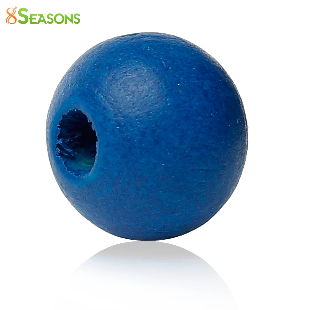 

8SEASONS Hinoki Wood Spacer Beads Round Deep blue About 8.0mm(3/8")Dia,500 PCs